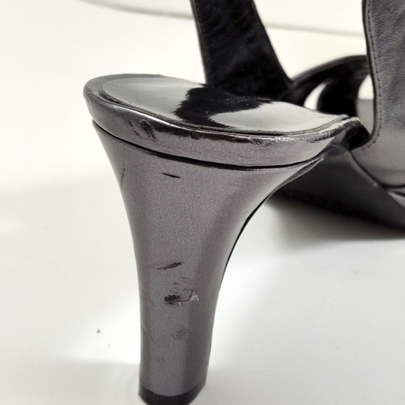 Etienne Aigner shoes pewter Sling back sandals Size: 10M - Picture 4 of 6